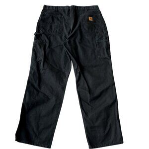 Carhartt Mens 40x32 Duck Loose Fit Canvas Black Utility Chore Pants Carpenter